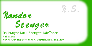 nandor stenger business card